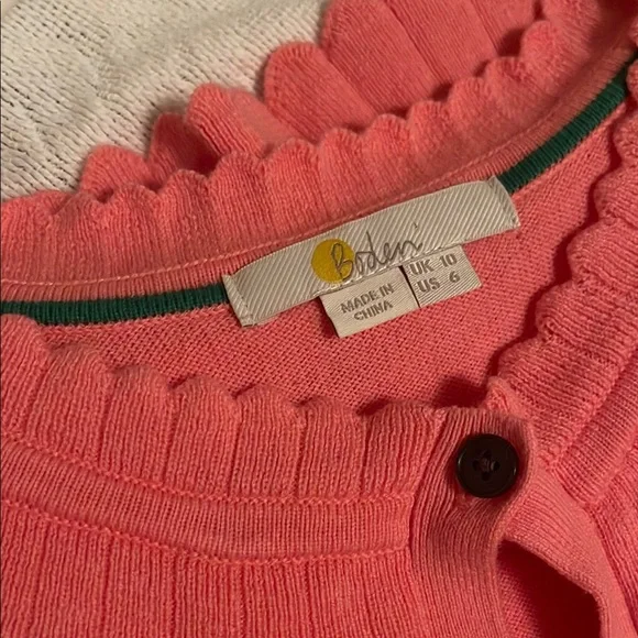 100%Cotton/wool blend Dress with Scalloped Collar - Picture 3 of 3